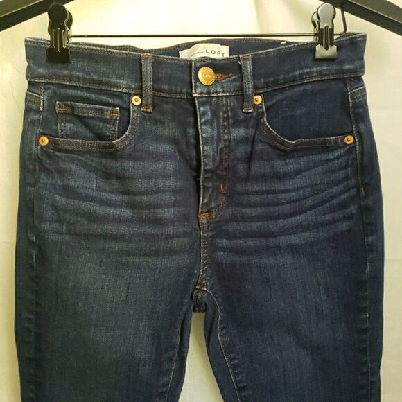 Loft Slim Pockets Skinny Crop Jeans Women's Size 27/4 Cotton Blend - Picture 3 of 13